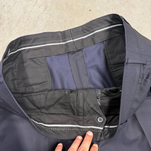 S. Cohen Suit 2pc Striped REDA 130s Wool Italy Navy Blue 46R 40x31 - Picture 12 of 14